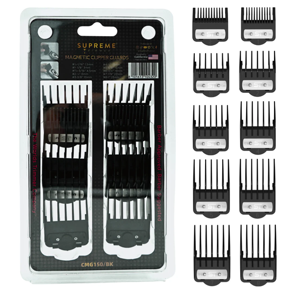 Набір насадок для машинок ST Magentic Clipper Guards 10шт чорні, CMG150/BK CMG150/BK фото