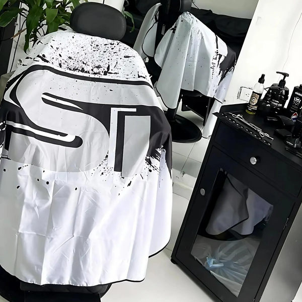 Пеньюар парикмахерский ST Pro Premium Barber Cape Ghost Ink WHT/BLK SRLAT фото